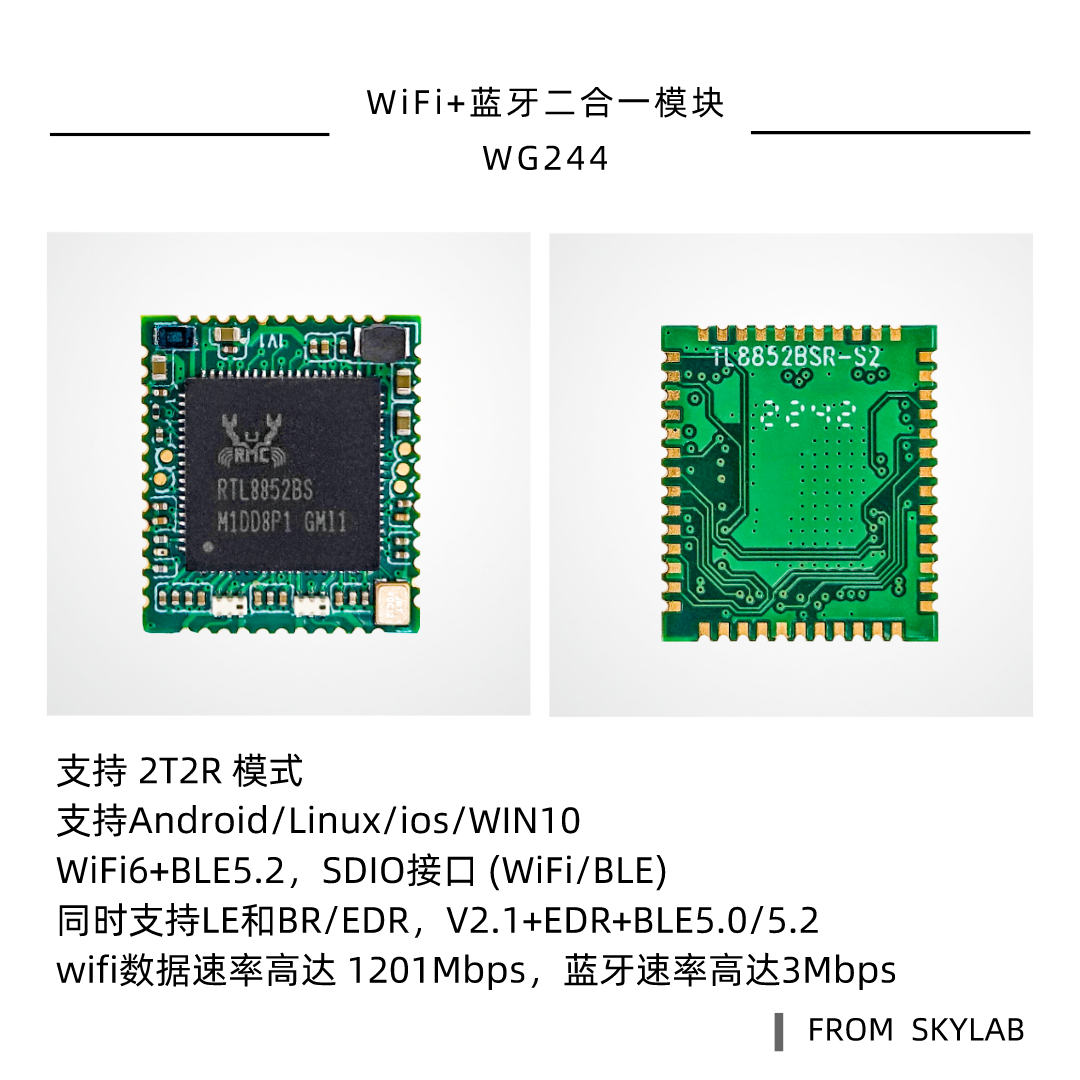 SDIO wifi6模块WG244可以实现哪些功能，SDIO接口wifi蓝牙二合一模块应用场景